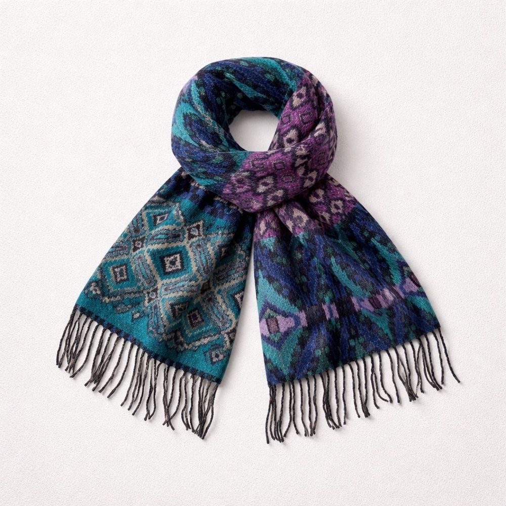 Cashmink Multicolor Patterned Scarf